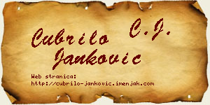 Čubrilo Janković vizit kartica